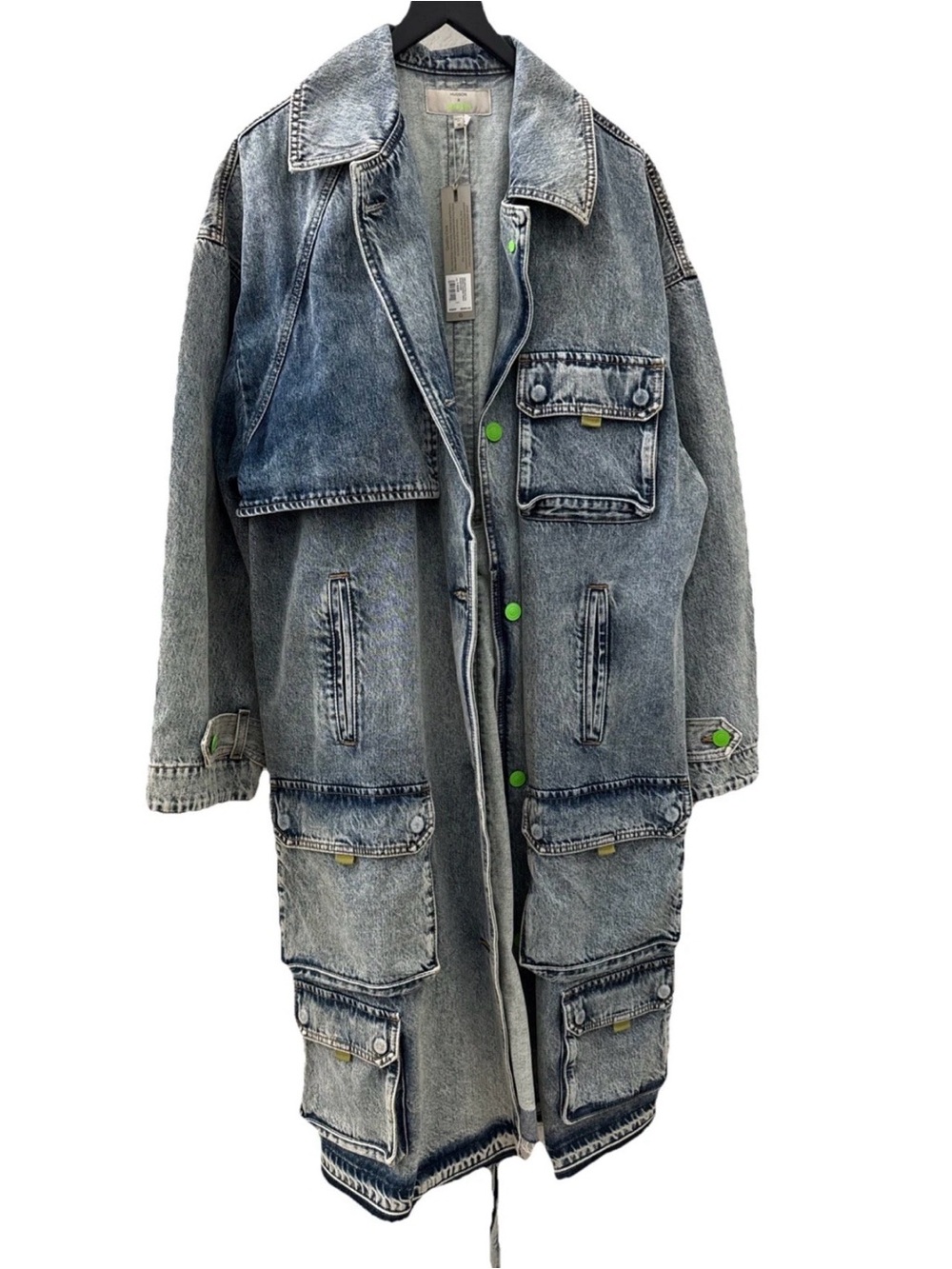 HUDSON X Zoe Costello Hendrix Oversized Trench Rainstorm MSRP $695